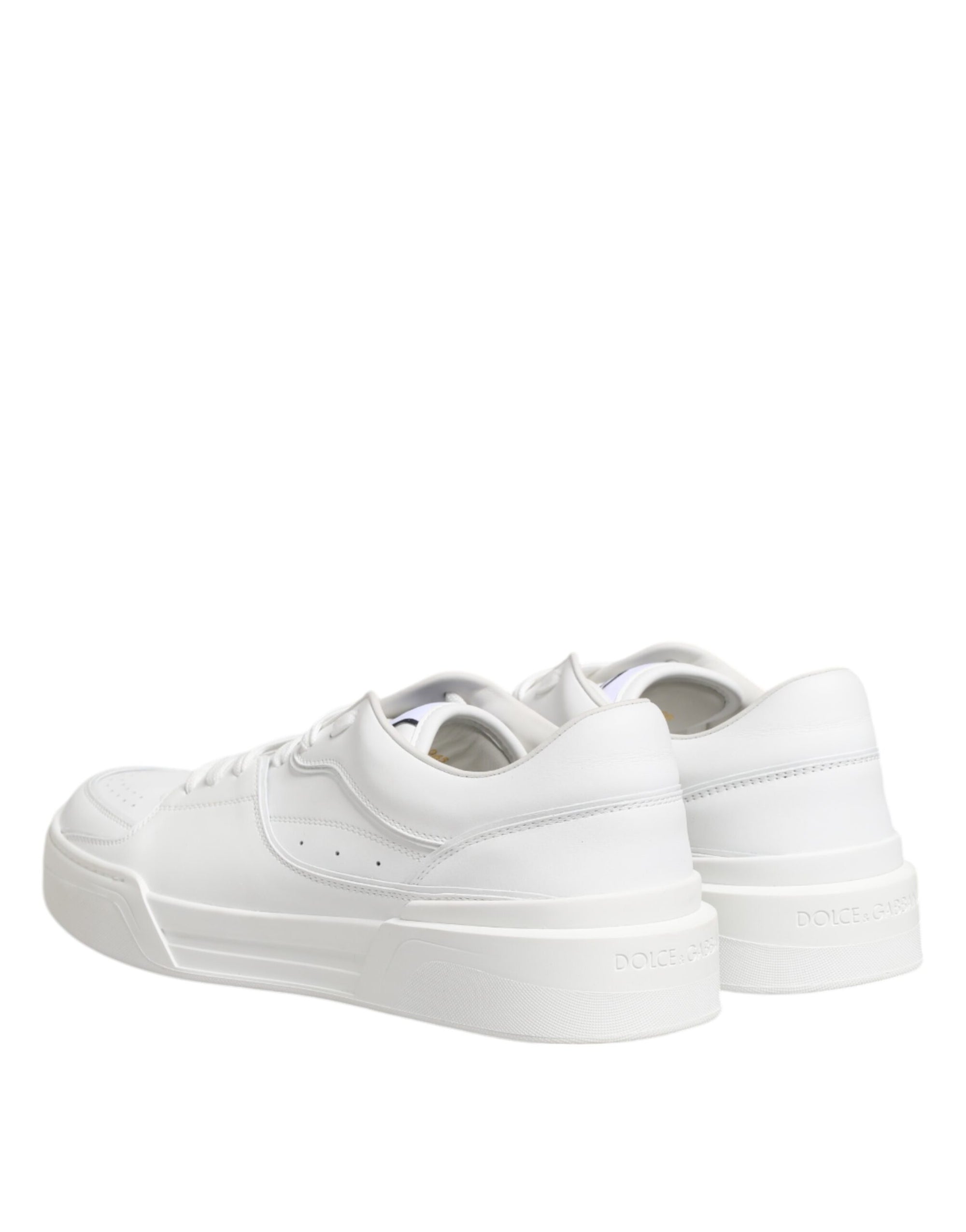 Dolce &amp; Gabbana White Miami Leather Low Top Sneakers Shoes