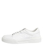 Dolce &amp; Gabbana White Miami Leather Low Top Sneakers Shoes