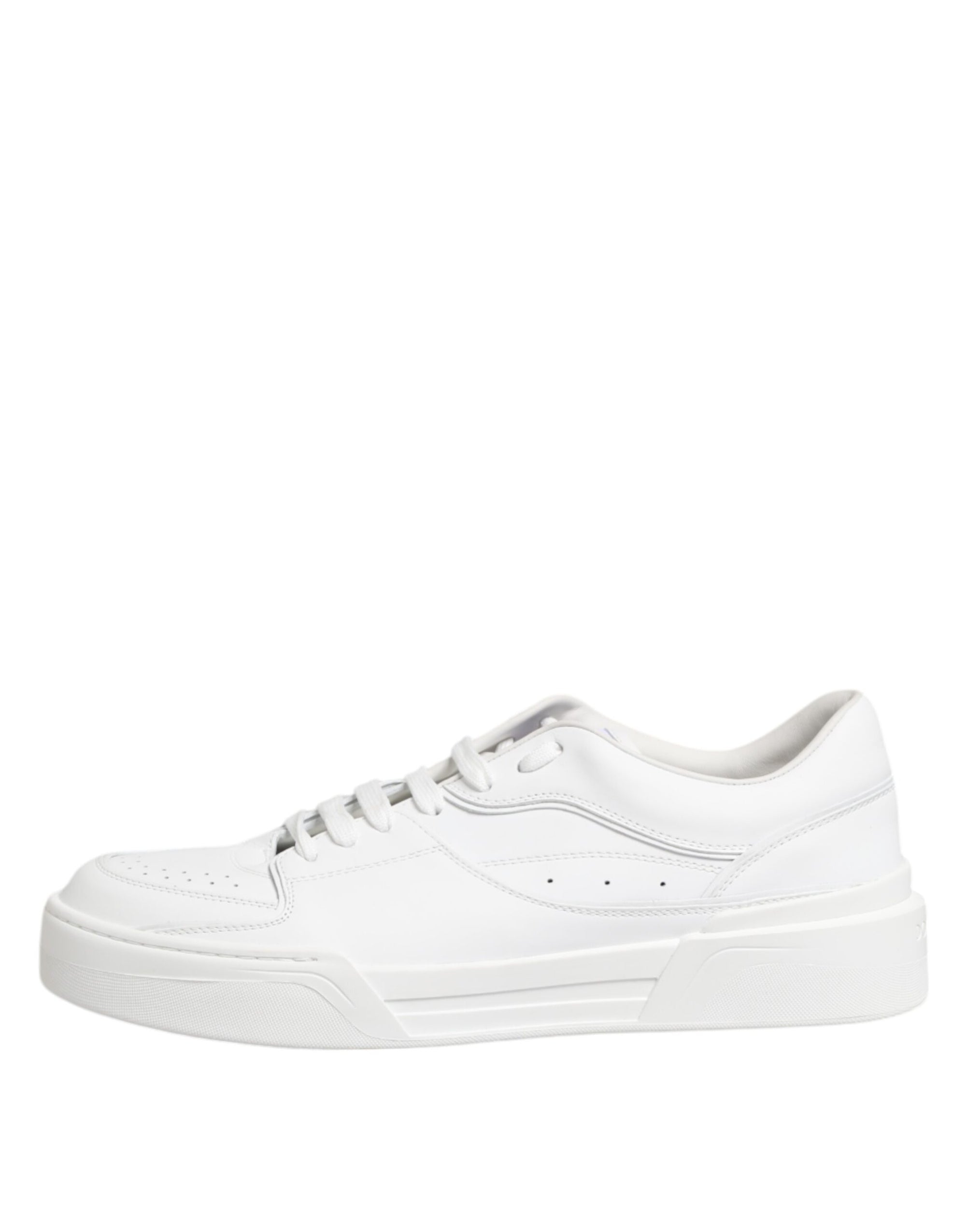 Dolce &amp; Gabbana White Miami Leather Low Top Sneakers Shoes
