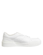 Dolce &amp; Gabbana White Miami Leather Low Top Sneakers Shoes