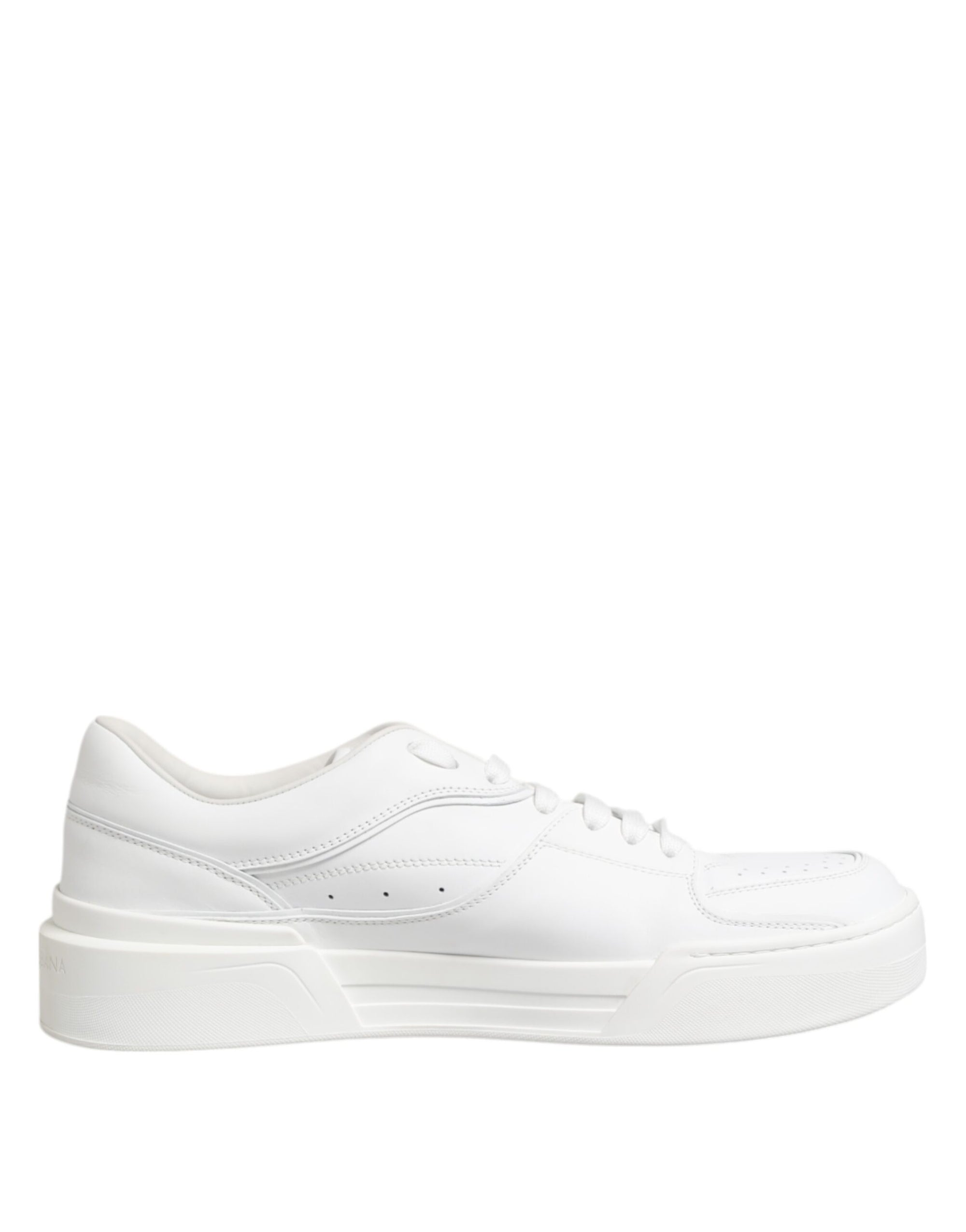 Dolce &amp; Gabbana White Miami Leather Low Top Sneakers Shoes