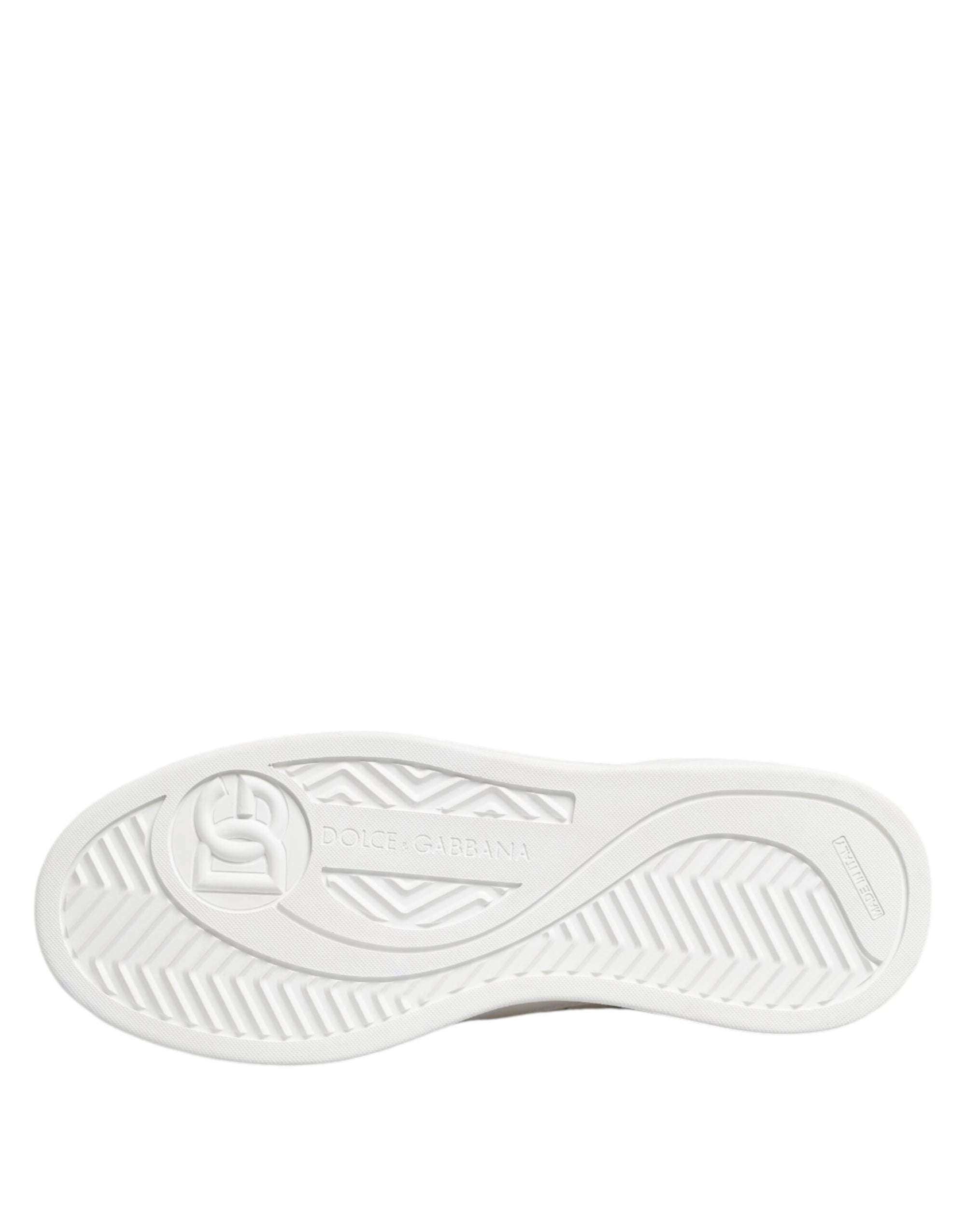 Dolce &amp; Gabbana White Miami Leather Low Top Sneakers Shoes