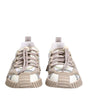 Dolce & Gabbana White Beige Leather Low Top NS1 Sneakers Shoes