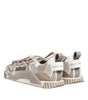 Dolce & Gabbana White Beige Leather Low Top NS1 Sneakers Shoes