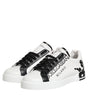 Dolce & Gabbana White Black Crown Low Top Men Sneakers Shoes