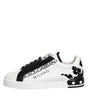 Dolce & Gabbana White Black Crown Low Top Men Sneakers Shoes