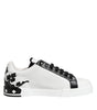 Dolce & Gabbana White Black Crown Low Top Men Sneakers Shoes