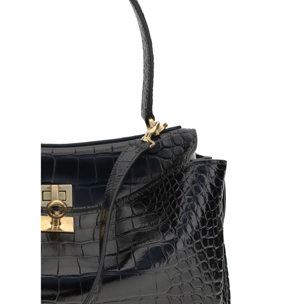 Sac à bandoulière Balenciaga Rodeo en cuir imprimé crocodile