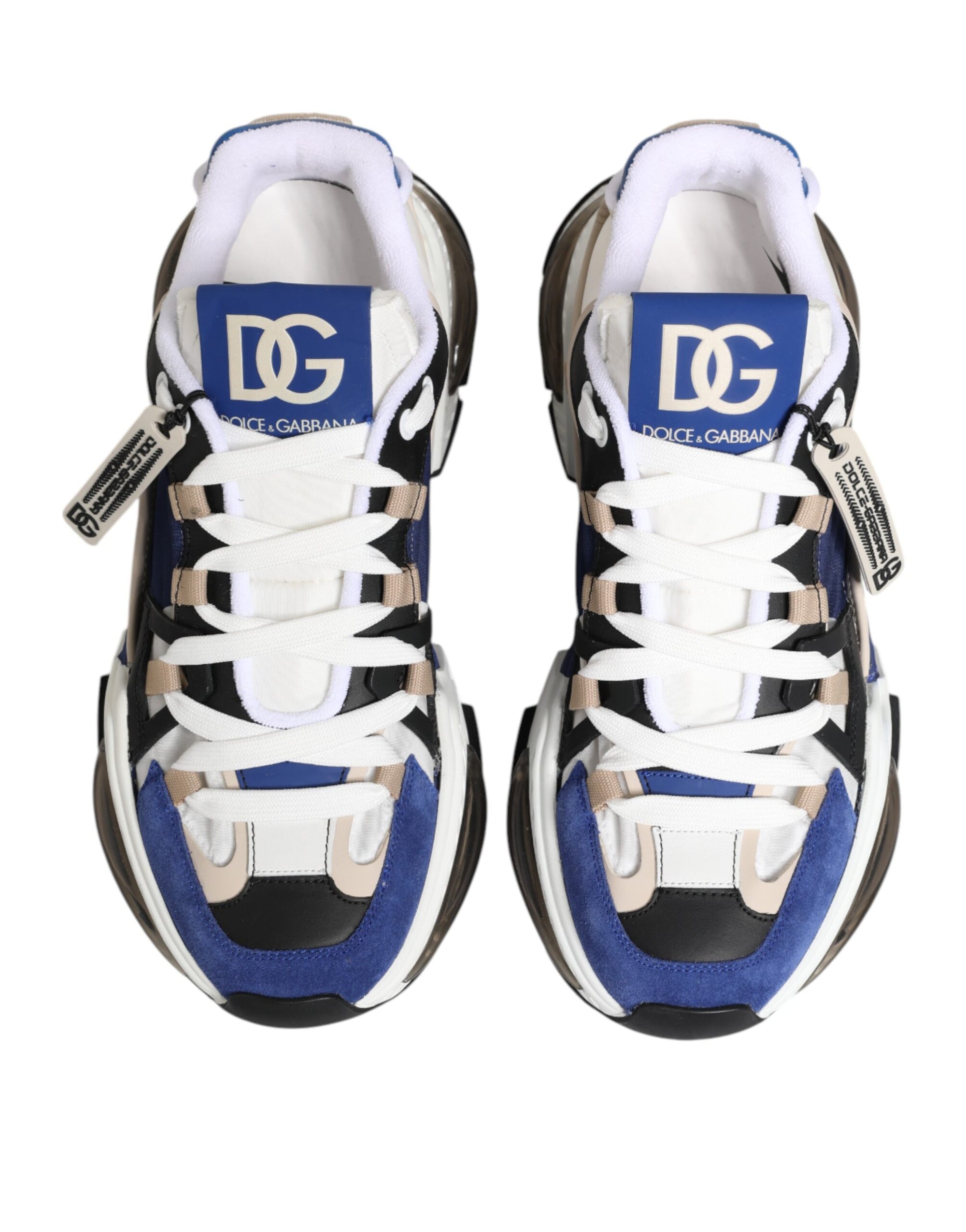 Dolce & Gabbana Blue White AIRMASTER Low Top Sneakers Shoes