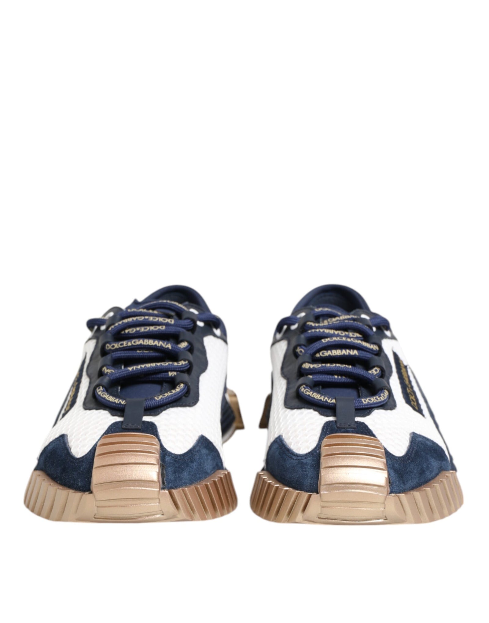 Dolce &amp; Gabbana Blue White Low Top NS1 Men Sneakers Shoes