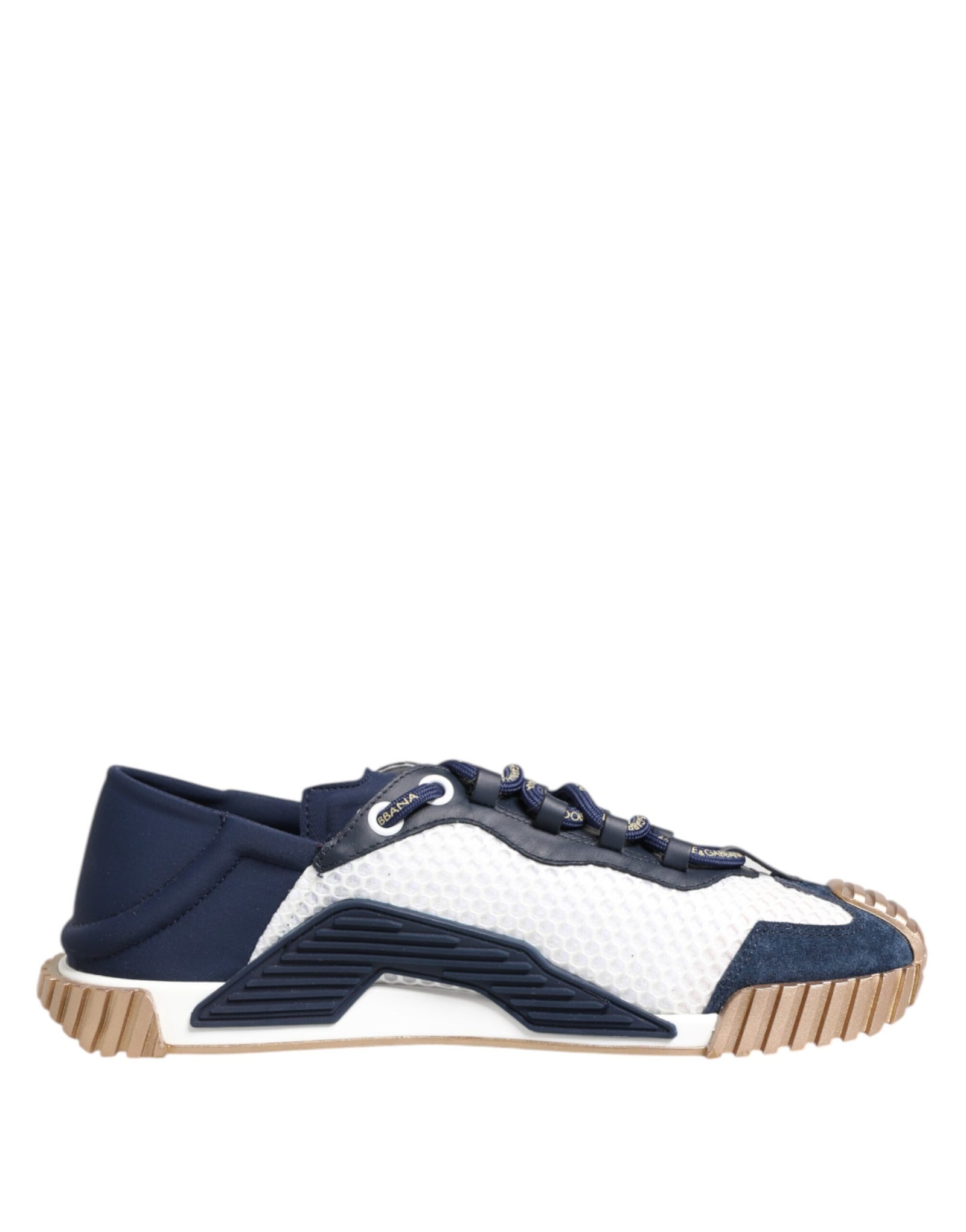 Dolce &amp; Gabbana Blue White Low Top NS1 Men Sneakers Shoes