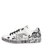 Dolce & Gabbana White Crystal Logo Portofino Sneakers Shoes