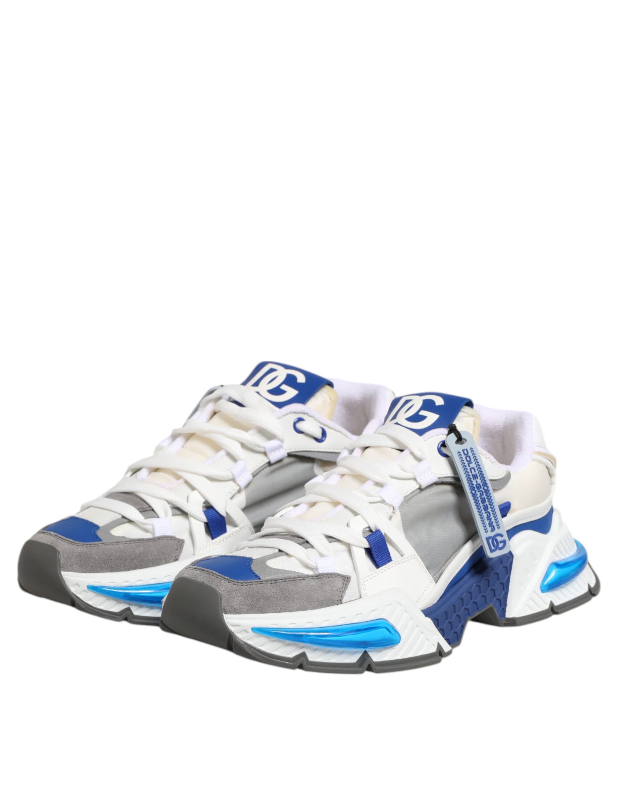 Dolce & Gabbana Blue White AIRMASTER Low Top Sneakers Shoes