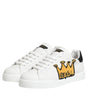 Dolce & Gabbana White Crown Patch Portofino Men Sneakers Shoes