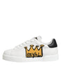 Dolce & Gabbana White Crown Patch Portofino Men Sneakers Shoes