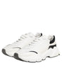 Dolce & Gabbana White Silver DAYMASTER Leather Sneakers Shoes