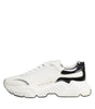 Dolce & Gabbana White Silver DAYMASTER Leather Sneakers Shoes