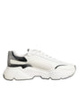 Dolce & Gabbana White Silver DAYMASTER Leather Sneakers Shoes