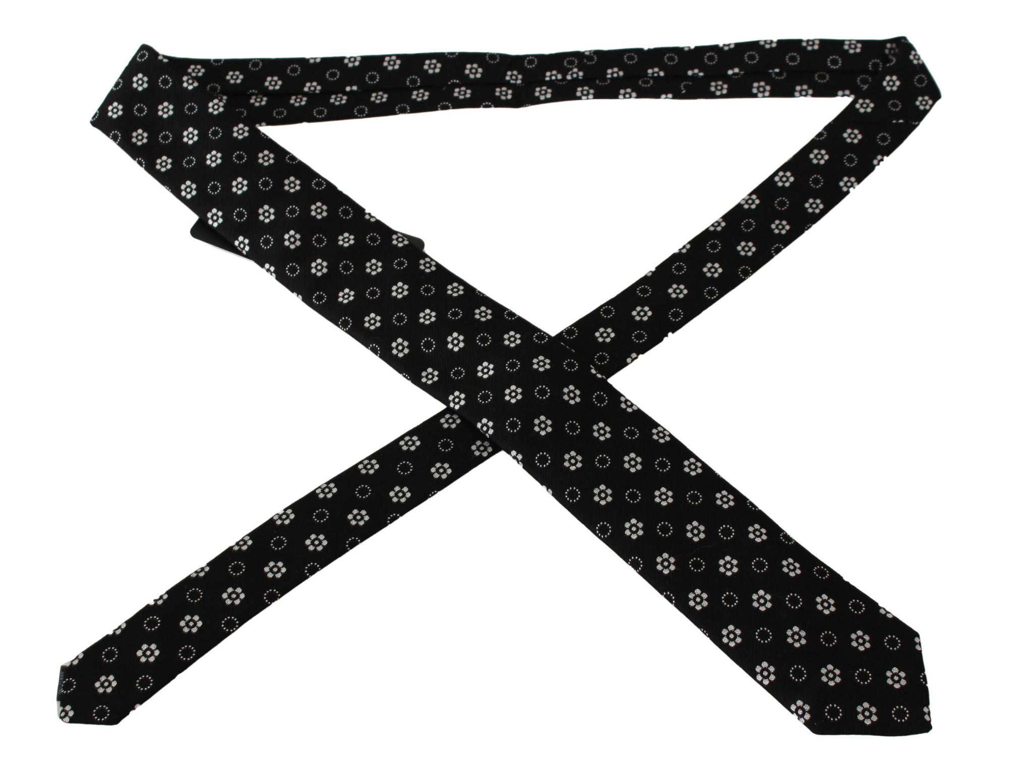 Dolce & Gabbana Black 100% Silk Floral Print Print Classic Tie