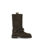 Burberry Suede Saddle Ankle Boots