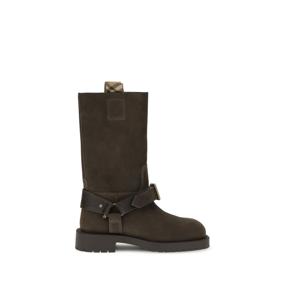 Burberry Suede Saddle Ankle Boots