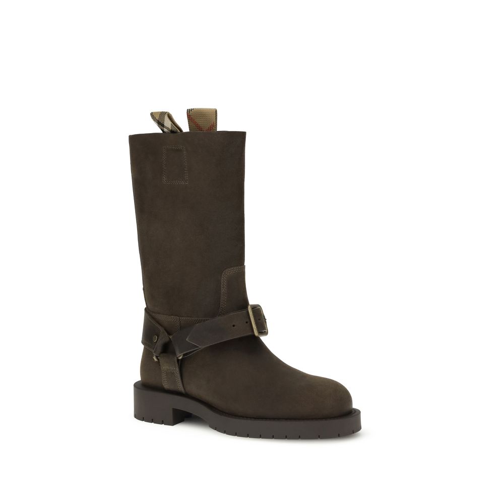 Burberry Suede Saddle Ankle Boots