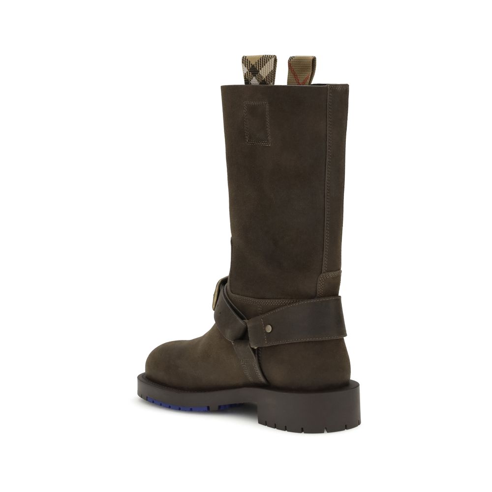 Burberry Suede Saddle Ankle Boots