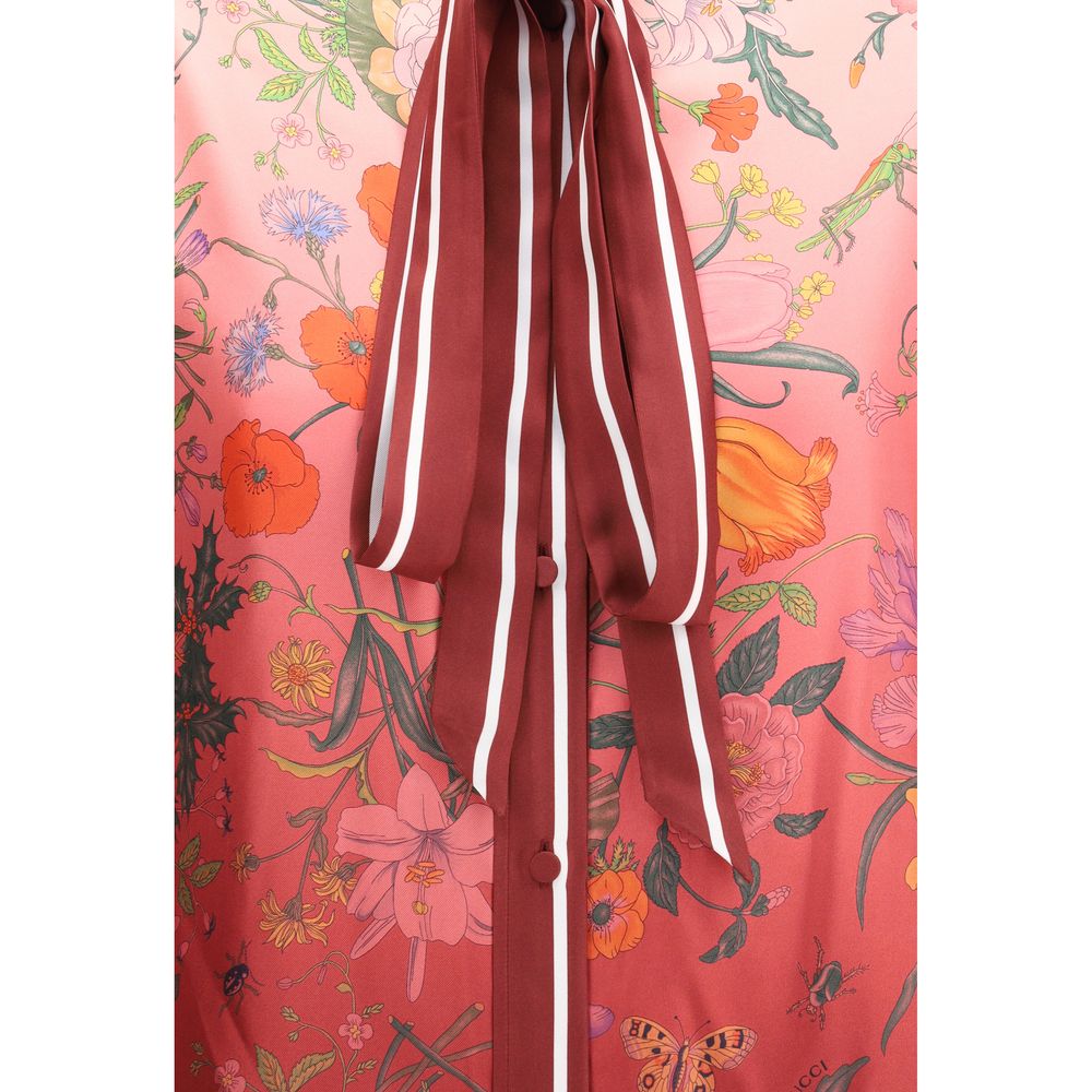 Chemise fleurie en soie Gucci