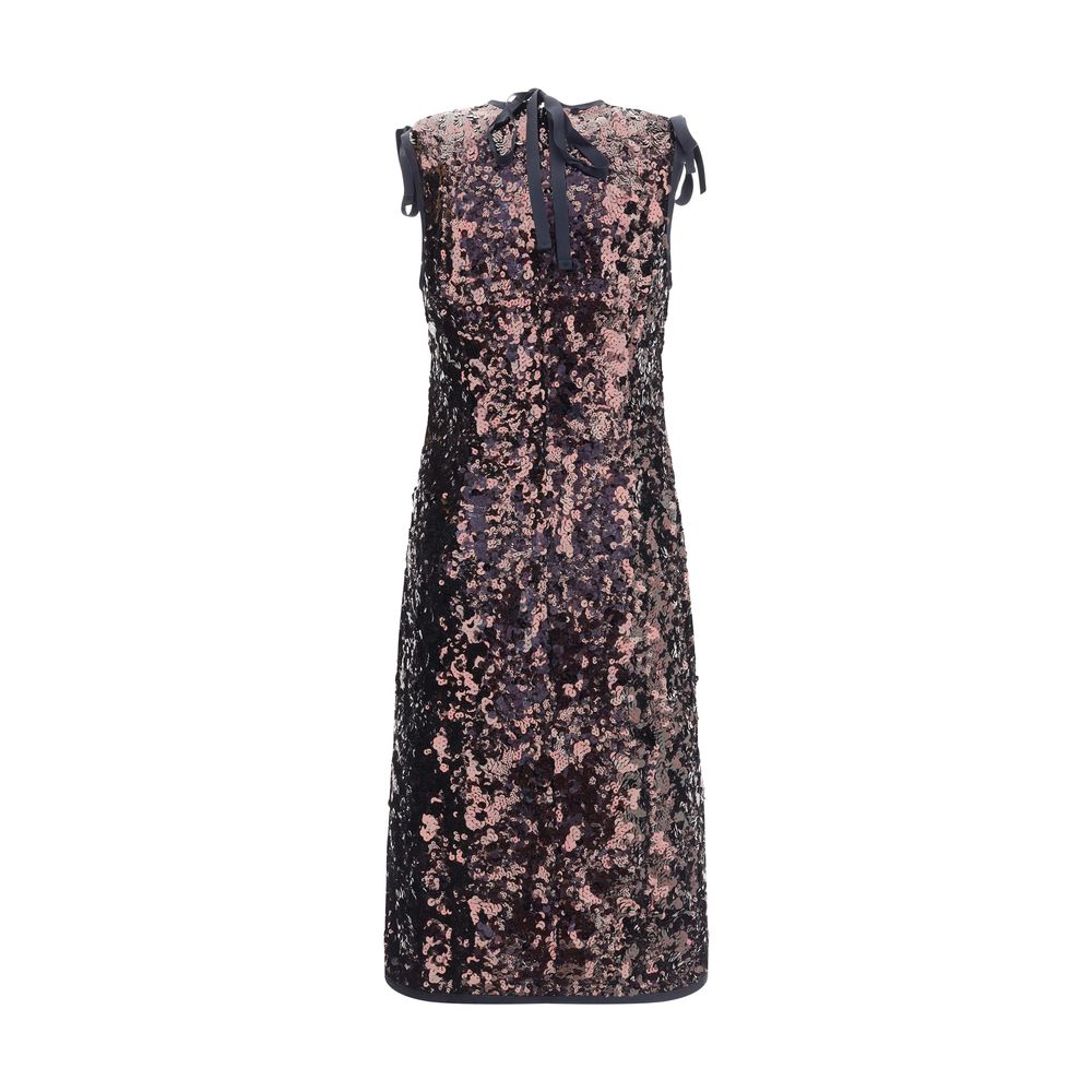 Robe midi à paillettes Prada