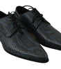 Dolce & Gabbana Blue Python Leather Snakeskin Shoes