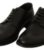 Dolce & Gabbana Black Lace Up Leather Men Formal Derby Shoes