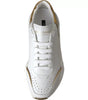 Dolce & Gabbana White Gold DAYMASTER Leather Sneakers Mens Shoes