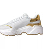 Dolce & Gabbana White Gold DAYMASTER Leather Sneakers Mens Shoes