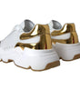 Dolce & Gabbana White Gold DAYMASTER Leather Sneakers Mens Shoes