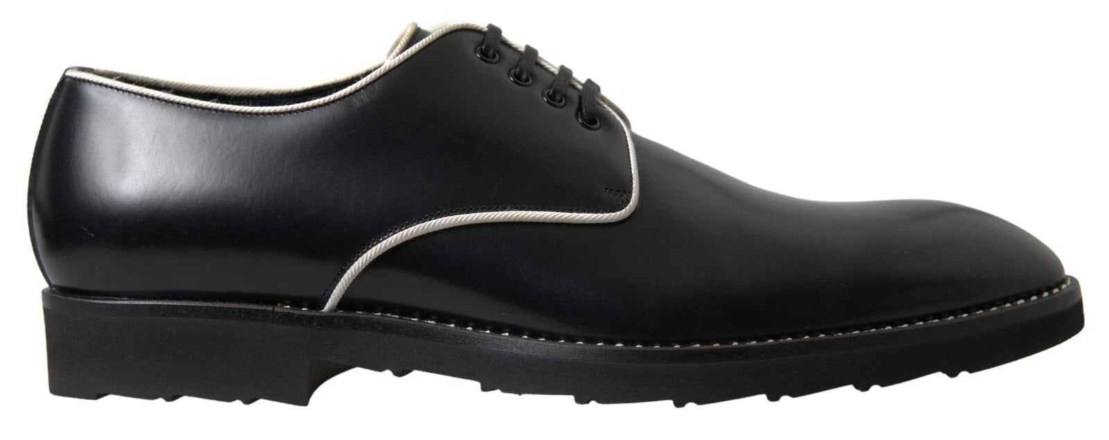 Chaussures habillées en cuir noir et blanc Dolce & Gabbana
