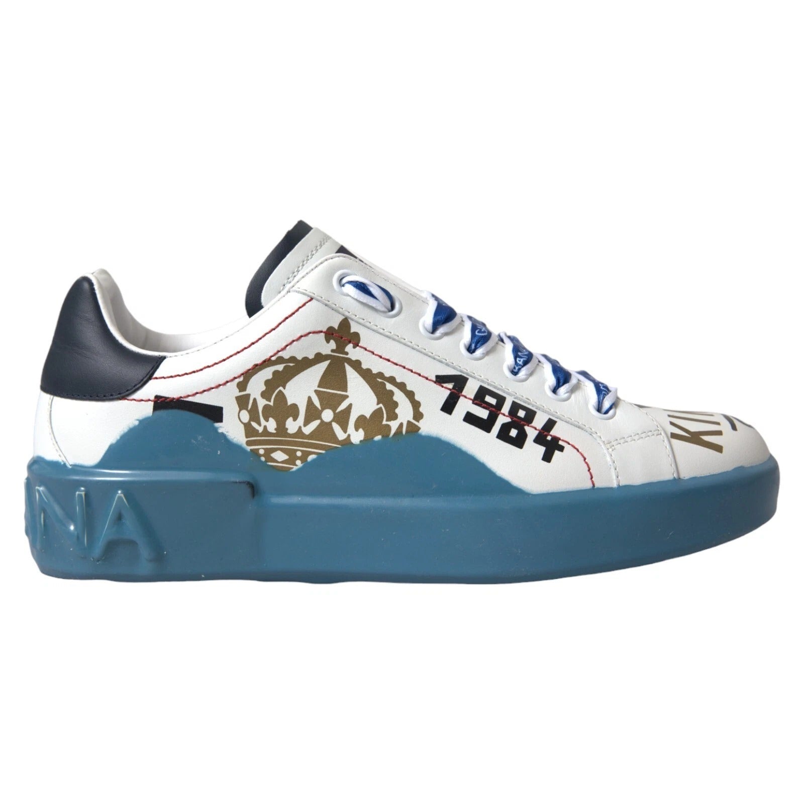 Baskets Portofino Melt bleues et blanches imprimées Dolce & Gabbana