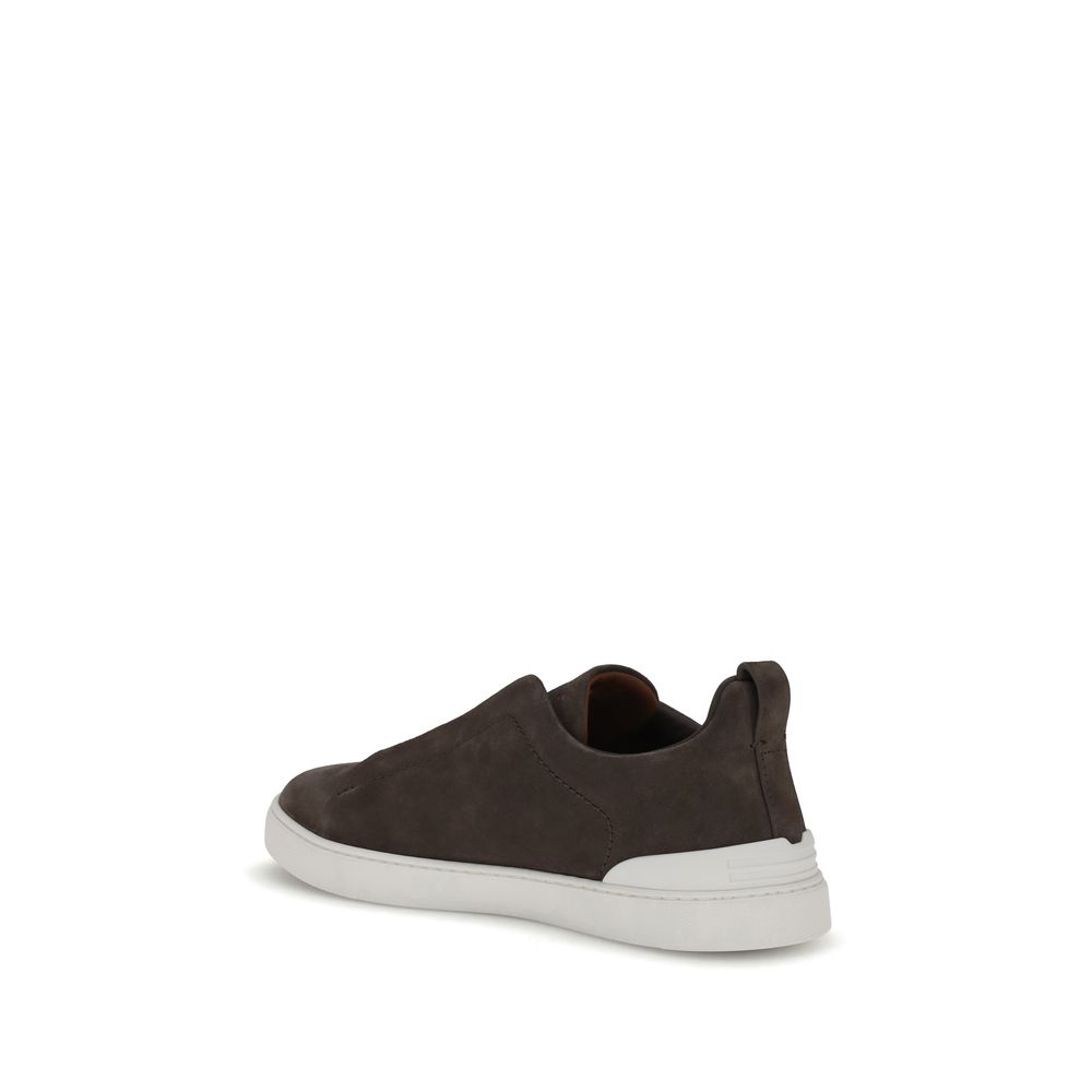Baskets en cuir suédé ZEGNA
