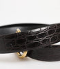 Dolce &amp; Gabbana Black Exotic Leather DG Logo Buckle Belt