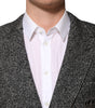 Dolce & Gabbana Black White Double Breasted Men Suit Blazer