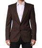 Dolce & Gabbana Black Brown Stripe Single Breasted Blazer