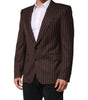 Dolce & Gabbana Black Brown Stripe Single Breasted Blazer