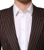Dolce & Gabbana Black Brown Stripe Single Breasted Blazer
