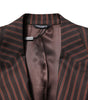 Dolce & Gabbana Black Brown Stripe Single Breasted Blazer