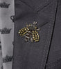 Dolce & Gabbana Dark Gray Bee Embroidery Wool Coat Blazer