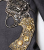 Dolce & Gabbana Dark Gray Bee Embroidery Wool Coat Blazer