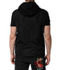 Dolce & Gabbana Black Sleeveless Hooded Logo Plaque Jacket