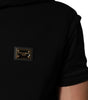 Dolce & Gabbana Black Sleeveless Hooded Logo Plaque Jacket