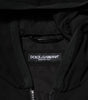Dolce & Gabbana Black Sleeveless Hooded Logo Plaque Jacket