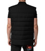 Dolce & Gabbana Black Sleeveless Parka Logo Plaque Jacket