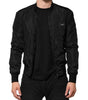 Dolce & Gabbana Black Nylon Logo Plaque Men Bomber Jacket